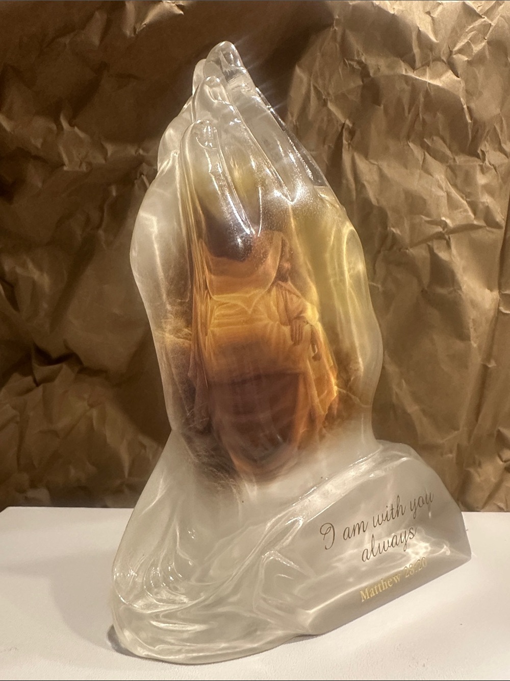 The Bradford Exchange Crystalline Resin Praying Hands by Greg Olsen